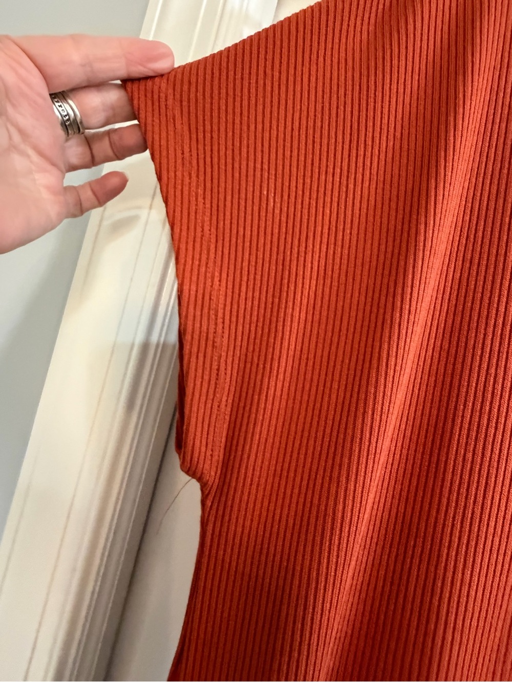 Simple Ribbed Maxi Tee Dress - Rust NWOT - Picture 4 of 7
